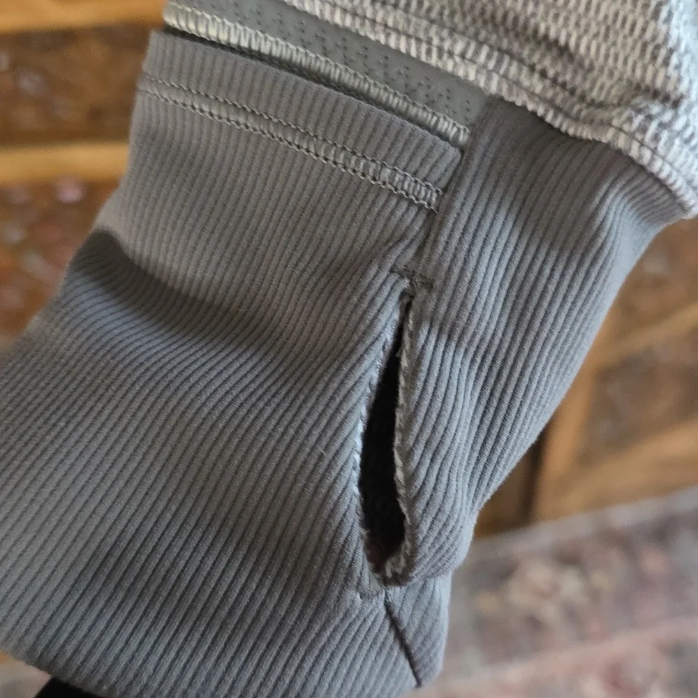 Lululemon Gray Striped Quarter-Zip Pullover